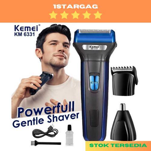 Kemei KM 6331 Alat Cukur Rambut Kumis Jenggot Bulu Hidung