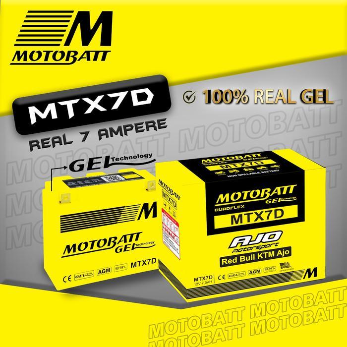 MOTOBATT AKI KERING MOTOR SCORPIO MTX7D MOTOBATT 100% REAL GEL 12V 7Ah Tahan Guncangan & Cuaca untuk