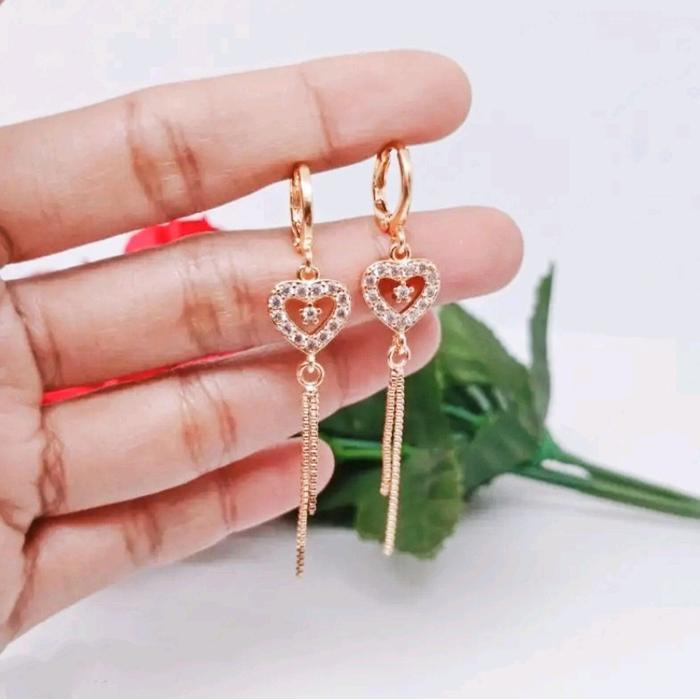 anting Jurai titanium anti karat motif love tengga bintang terbaru anti karat anti luntur