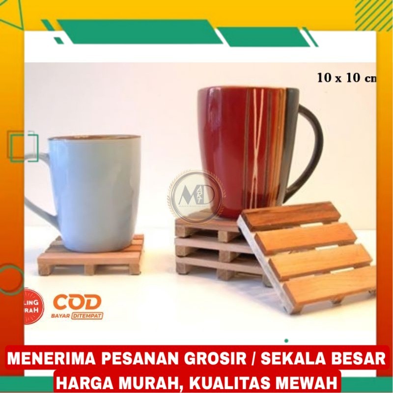 TATAKAN GELAS PALET KAYU COASTERS TATAKAN GELAS KAYU PALET JATI BELANDA MINI TATAKAN GELAS KAYU JATI