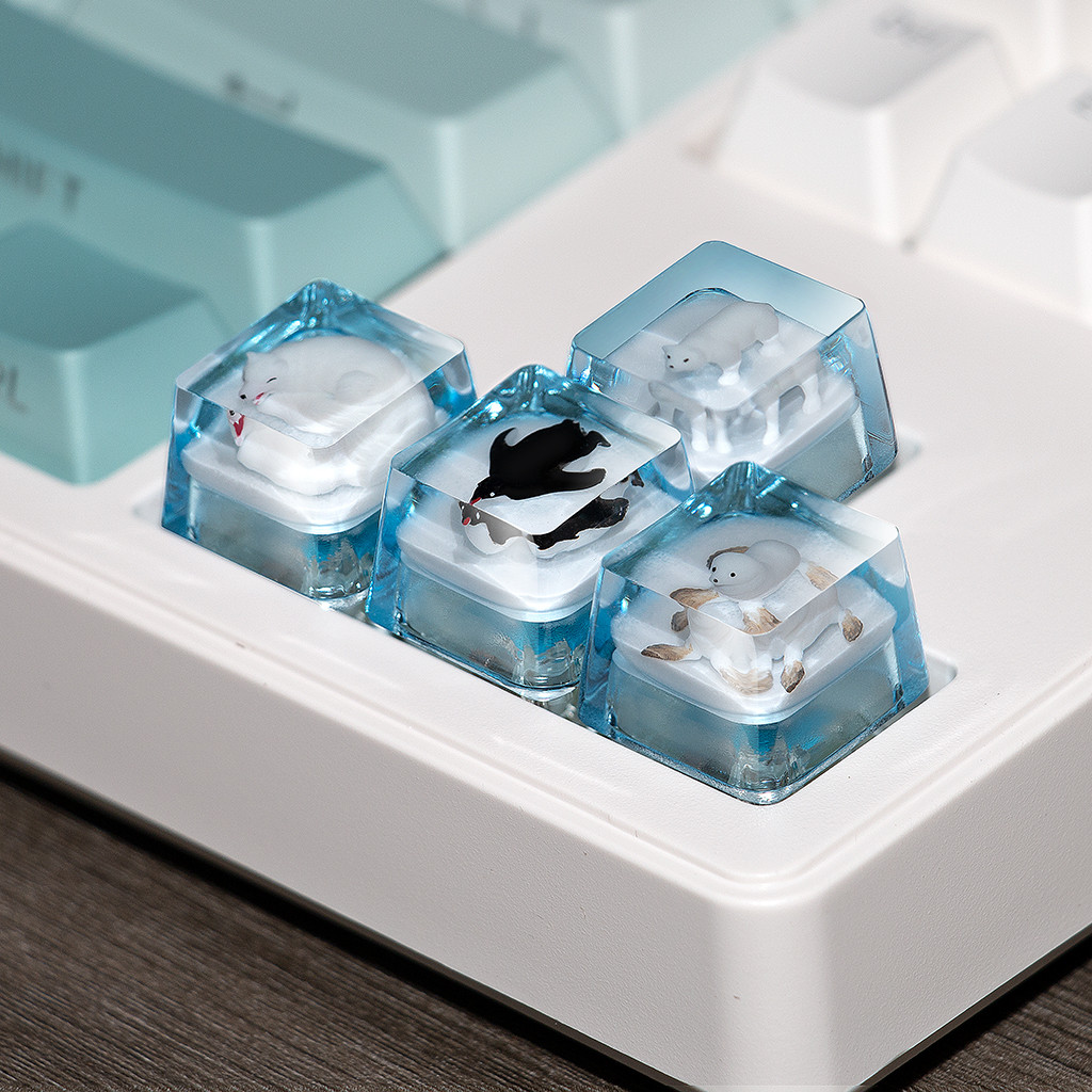 Personalized Backlit Arctic Ice Theme Keycap Polar Bear/Snow Fox/Seal/Penguin Cute Custom erry Mx Di