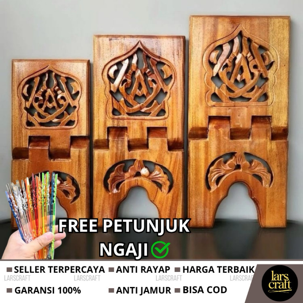FREE PETUNJUK MENGAJI rekal al quran/rekal al quran lipat/rekal al quran kayu jati rekal al quran ae