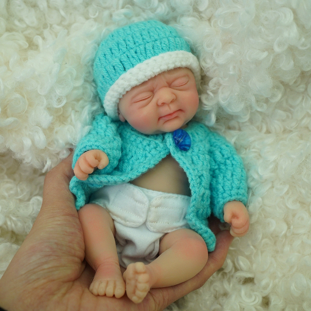 7" Micro Preemie Full Body Silicone Wronged bady Doll "Lucas" and "Lila"Lifelike Mini Reborn Doll Su