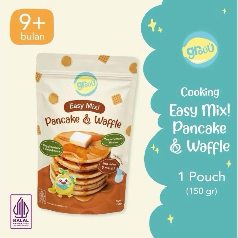 GROUU Easy Pancake Waffle Mix 150 g Snack Cemilan Sehat Anak Bayi 9+ Bulan Tanpa Pemanis Buatan Grou