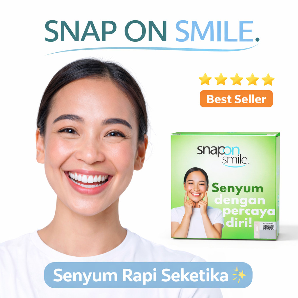 GEBYAR PROMO  ORI 100% ORIGINAL Snap On Smile Gigi Palsu 1 Set Atas Bawah - Gigi Palsu Silikon Origi