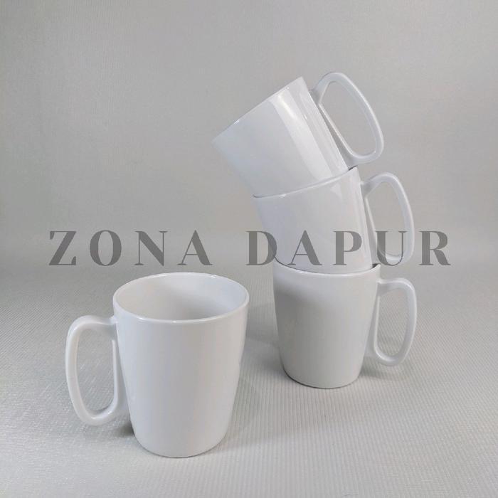 (6 pcs) - Cangkir Semi Melamine Dinnerware 300 ml, Cangkir Plastik Tebal, Gelas Cangkir Semi Melamin