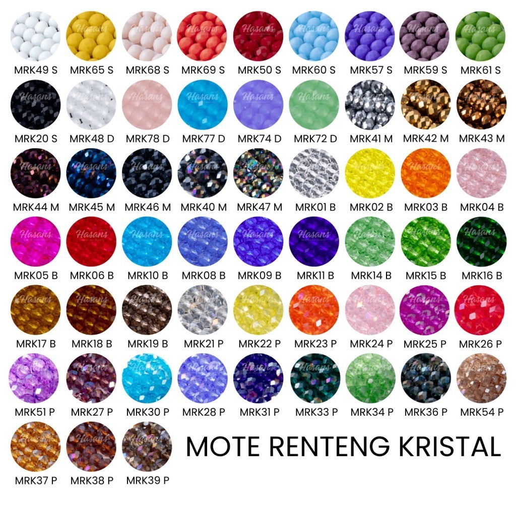 Hasans / (Part 2) Manik Kristal Ceko 6mm / Manik Bakpau / Manik Kristal Bakpau Ceko / Manik Gepeng /