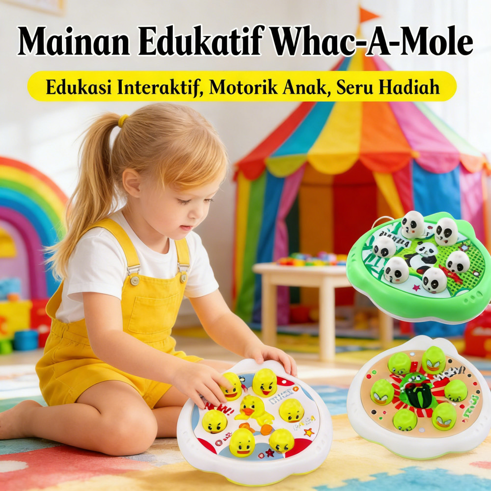 Anak Intellect Pukul Mole Seru Palu Whack-A-Mole Mole Edukatif Interaktif Kids