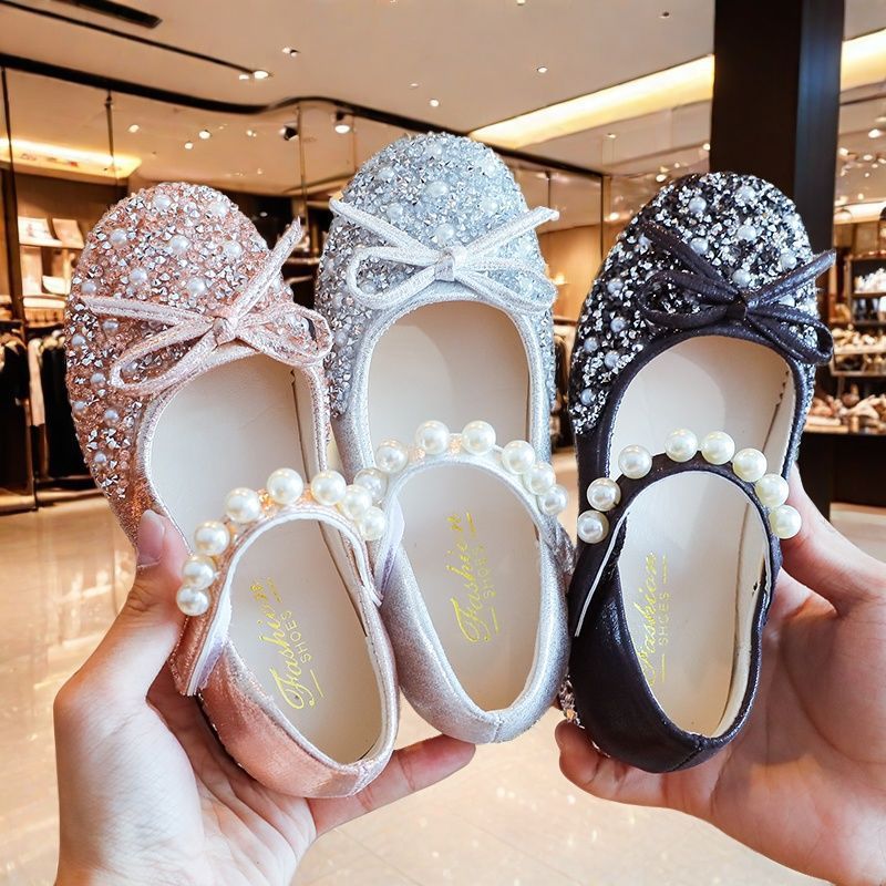 Sepatu tunggal anak perempuan, sepatu kulit hak tinggi, sepatu putri, sepatu anak-anak, sepatu krist