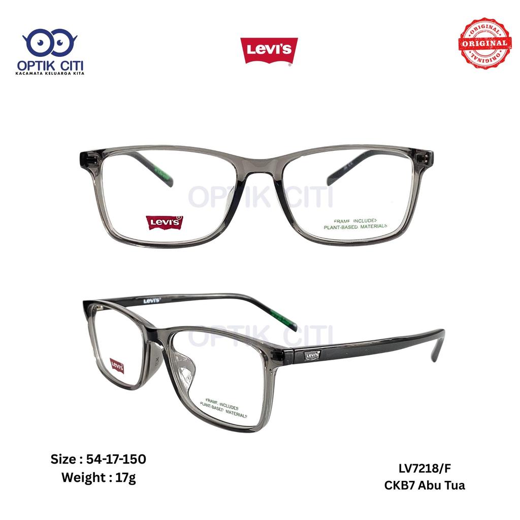 Frame Kacamata Kotak Pria Original Levis 7218 F - KB7 Abu Tua