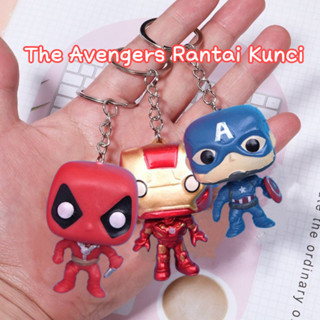 Keychain gantungan Kapten Amerika Spider-Man Iron Man Keychain Mahasiswa tas buku Gantungan anak lak