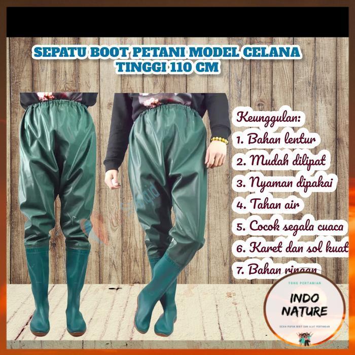 [ IndoNature ] Sepatu Karet Boot Sawah Model Celana Panjang Anti Keong - 40