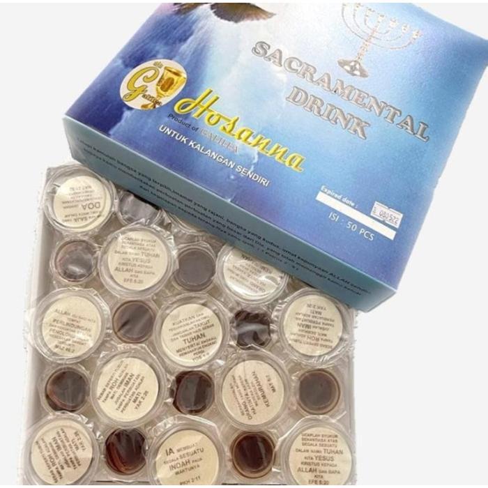 Perjamuan Kudus Anggur PREMIUM BESAR Hosti AYAT isi 50pcs "GALILEA"    (HB Ayat  isi 50)