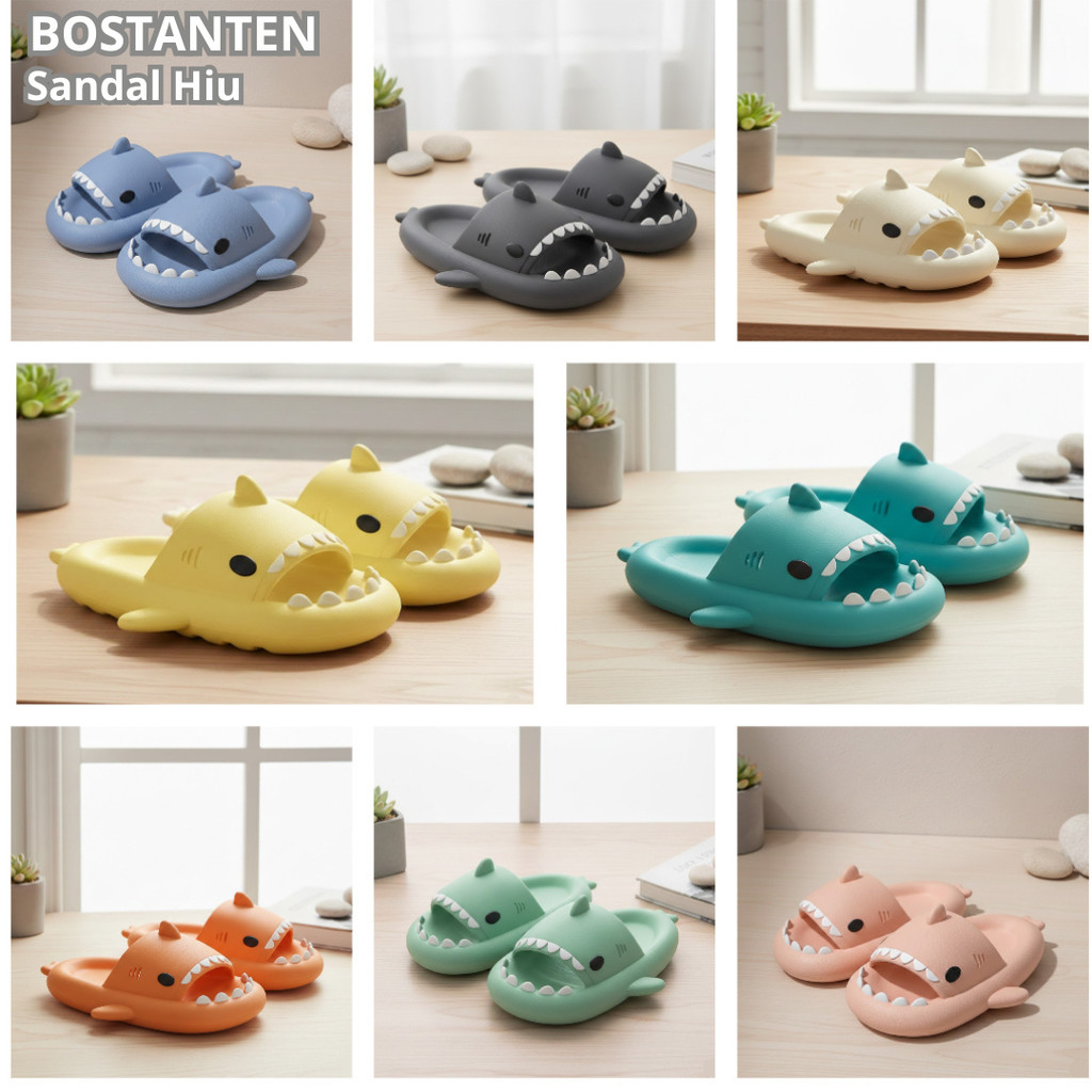 BOSTANTEN Dewasa Sendal Shark Model Hiu EVA Sandal -  Sandal Hiu