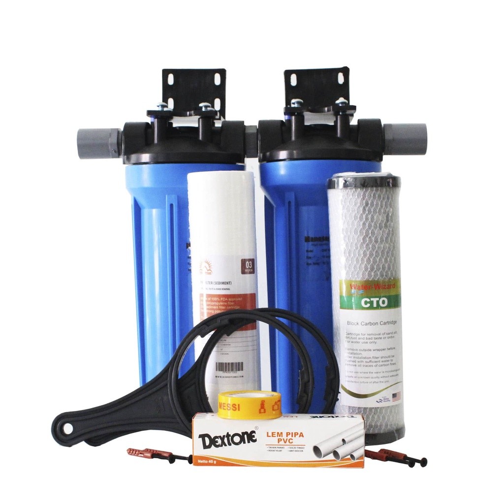 BARETSS Paket Filter Air Toren / Filter Air Keruh / Paket Filter Air Nanotec 2 Tahap SC - KINNOYAMA