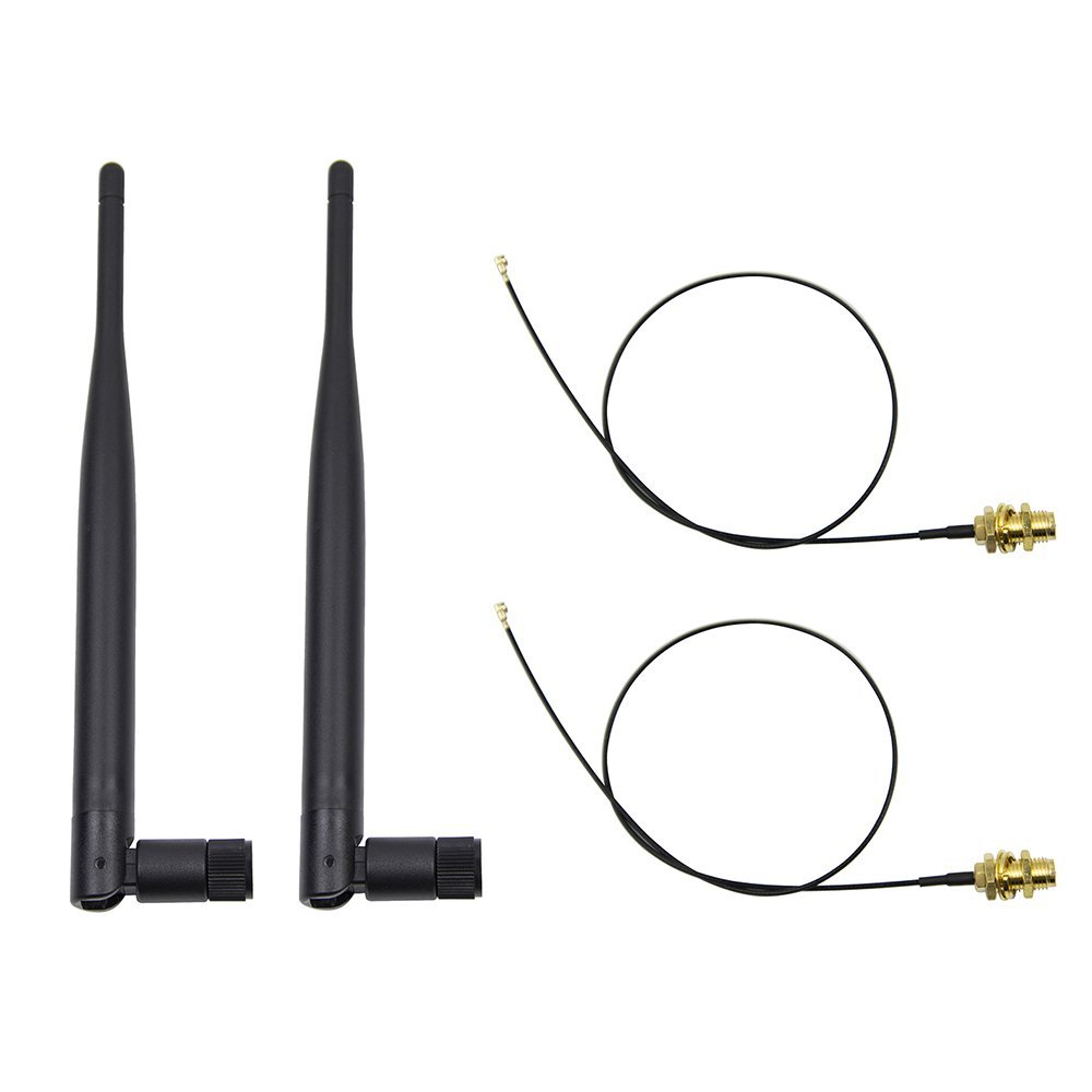 2 x 2.4GHz 6dBi Indoor Omni-Directional WiFi Antenna 802.11n/b/g RP-SMA Female Connector + 2 x15cm/8