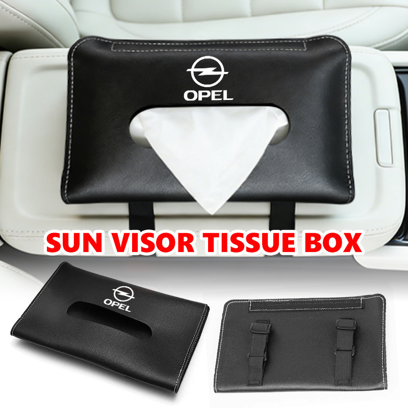 Car Tissue Box Sun Visor Hanging Napkin Holder Paper Storage Bag For Opel Meriva Mokka Grandland Vec