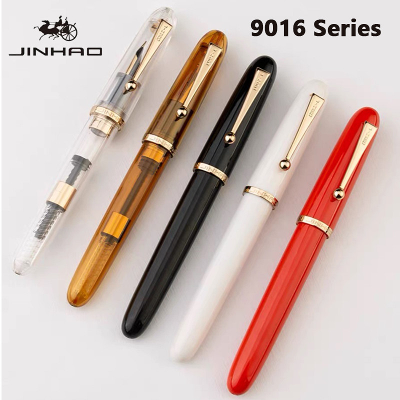 Jinhao 9016 Dadao Fountain Pen Acrylic Transparent Spin Pen EF/F/M Nib  Writing Pens PK 9019 Station