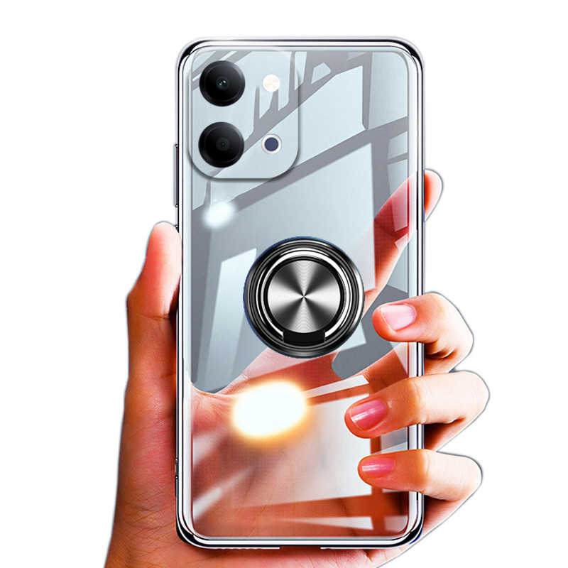 Phone case VIVO Y11D VIVO Y05 VIVO V70 Soft Clear Transparent Car Adsorb Ultrathin Holder Ring Back 