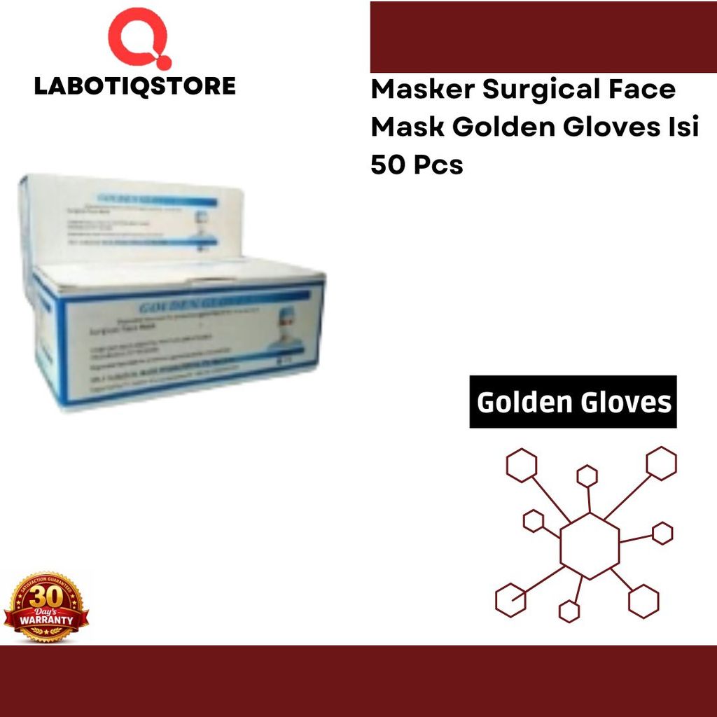 Masker Surgical Face Mask Golden Gloves Isi 50 Pcs