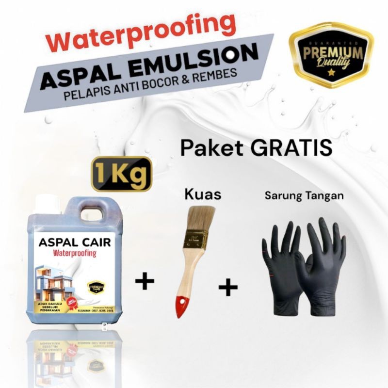 Aspal Cair Anti Bocor 1 Kg (Kemurnian 60%) Lem Perekat Dinding Kolam