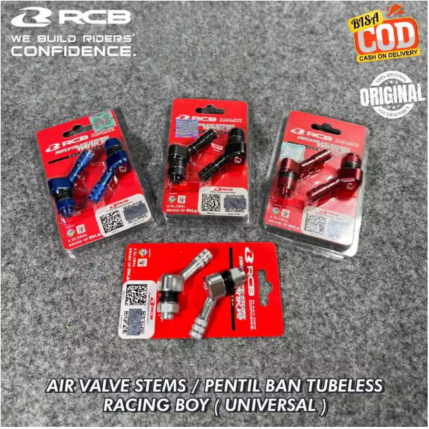 Pentil Ban RCB  Miring Bengkok Alluminium Alloy CNC AIR VALVE STEMS JET UKURAN 8 MM Nmax Adv Pcx VAr