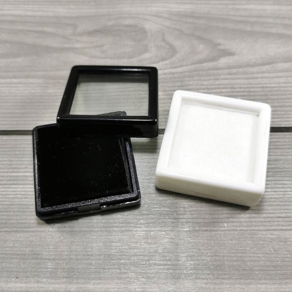 TERMURAH Kotak Batu Akik Dan Permata Plastik Hitam Putih