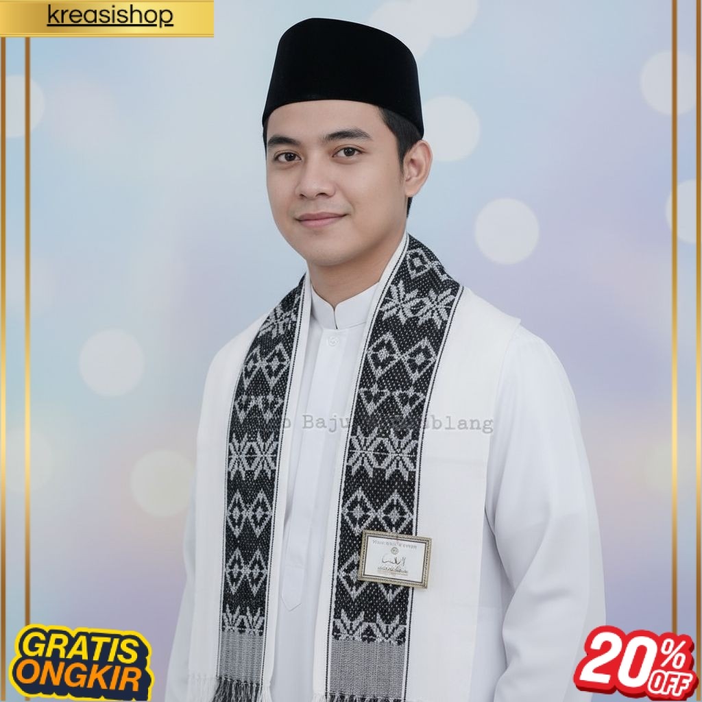 terbaru SORBAN PUTIH MURAH/ OLEH OLEH HAJI UMROH/ MOTIF SONGKET/POLOS/JAGUNG PREMIUM