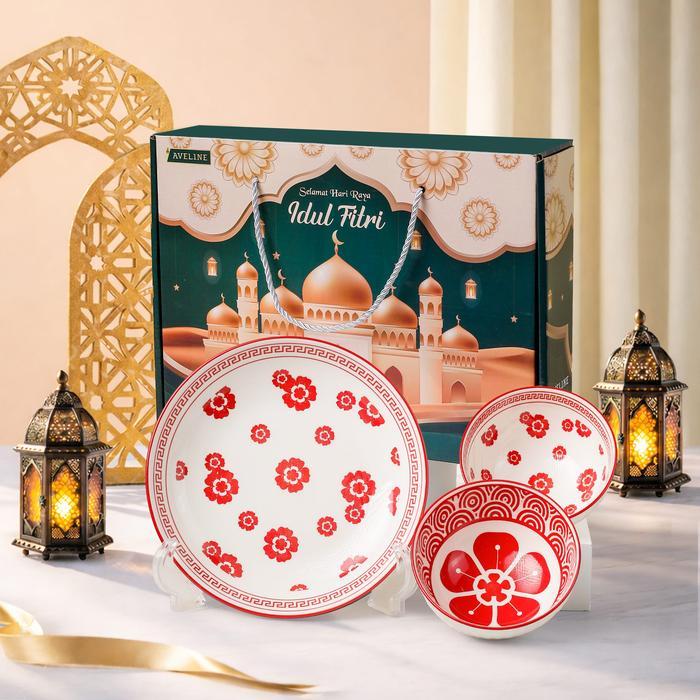 Winkel On Street  Ideame [MANGKOK LEBARAN] Set Hampers Mangkuk Keramik Lebaran / Gift Parcel Eid Man