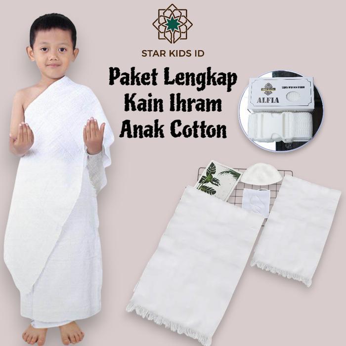 Kain Ihrom Anak SD Laki - Laki Baju Manasik Haji Untuk Anak SD Pria - 1 SET IHROM