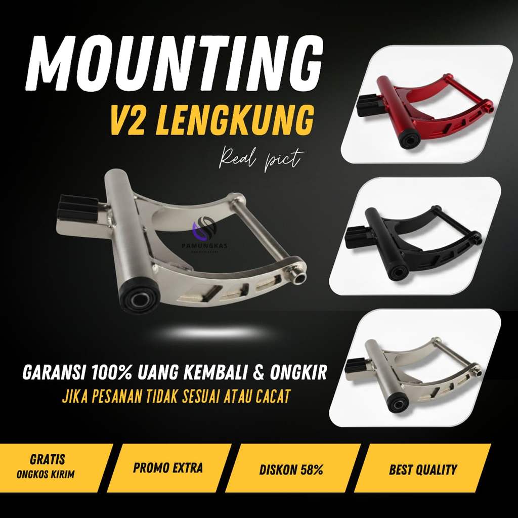 ENGINE MOUNTING MONTING BEAT SCOOPY FI/ESP KARBU 3CM 4CM 5CM 6CM 7CM- PMA