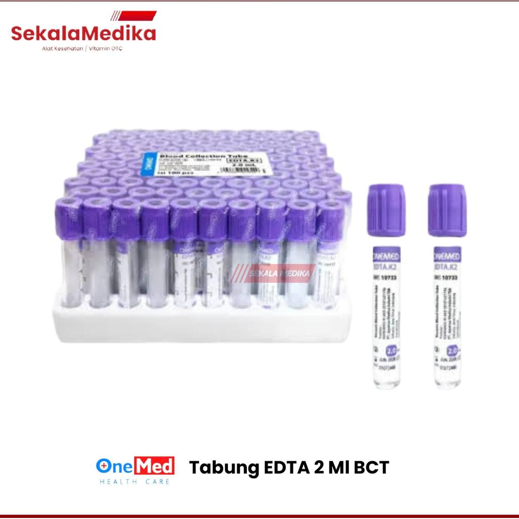 Vaculab EDTA K3 Tabung Darah 2 Ml Vacutube Onemed / Box