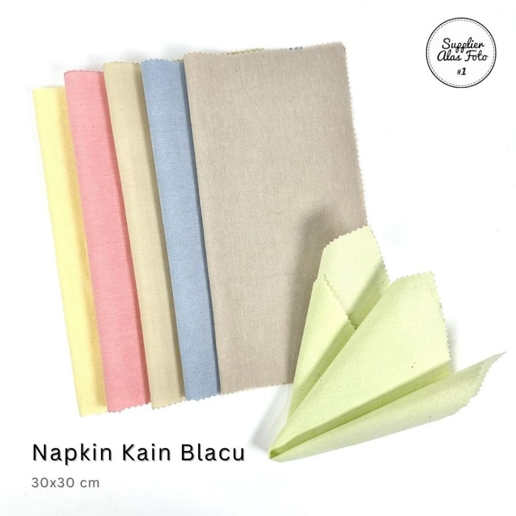 SAF napkin kain warna polos blacu props foto styling photo makanan