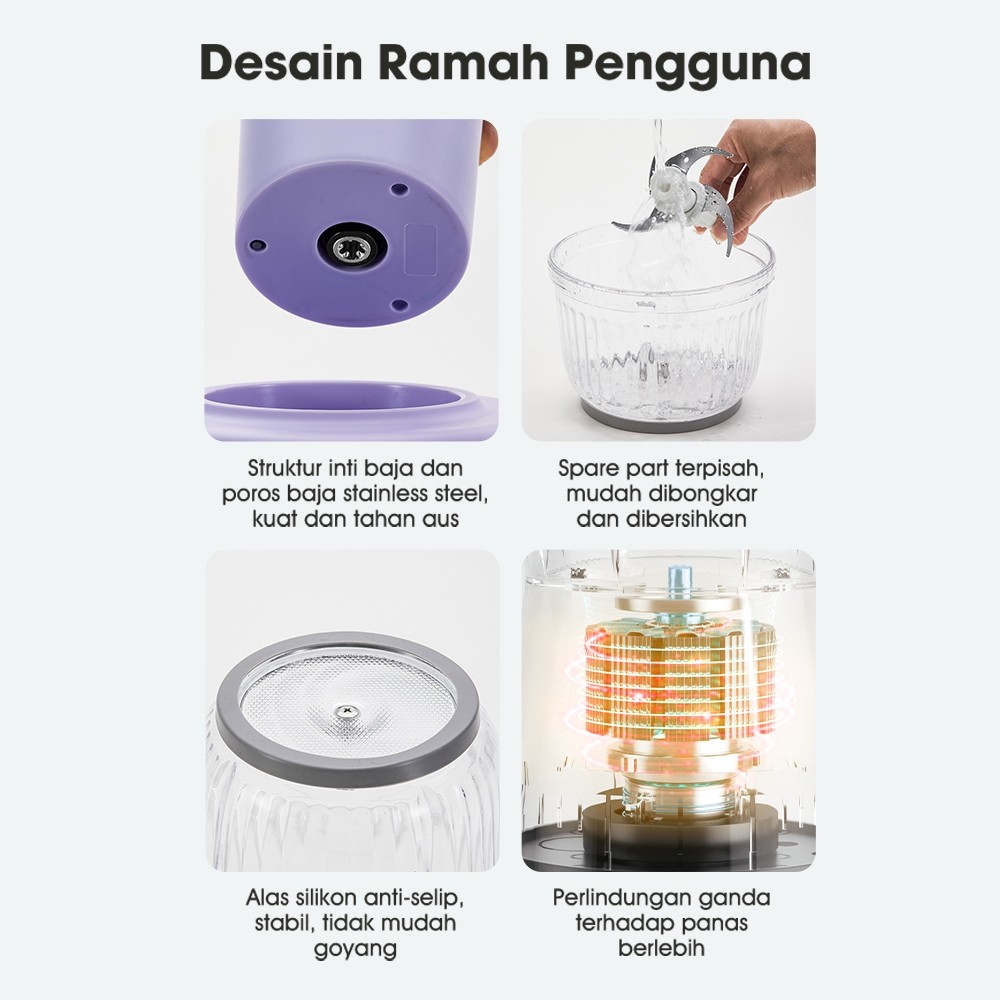 SAMONO Food Chopper 2.5L Multifungsi chopper bumbu dan daging chopper kaca chopper low watt samono c