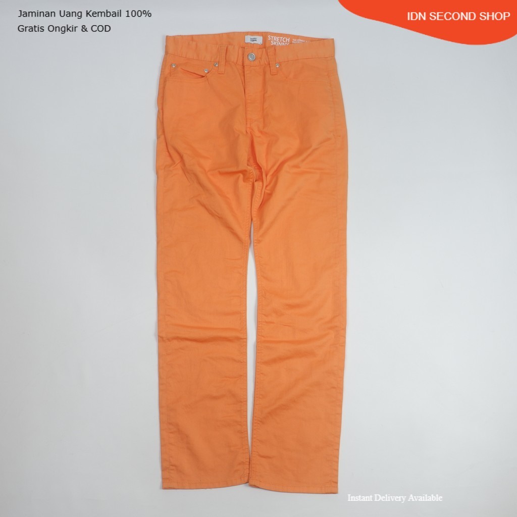 Browny Standard Stretch Skinny Orange Pants Slim Fit Preloved