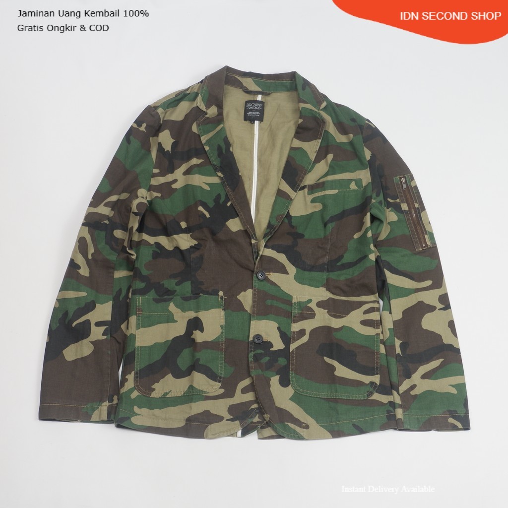 Browny Vintage Camouflage Blazer Jacket Military Style – Preloved