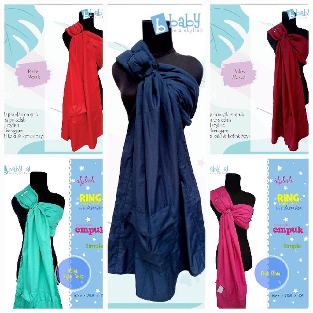 Gendongan Ring Sling (Kain Panjang) - Gendongan Bayi Kain Jarik Modern Bahan Polos