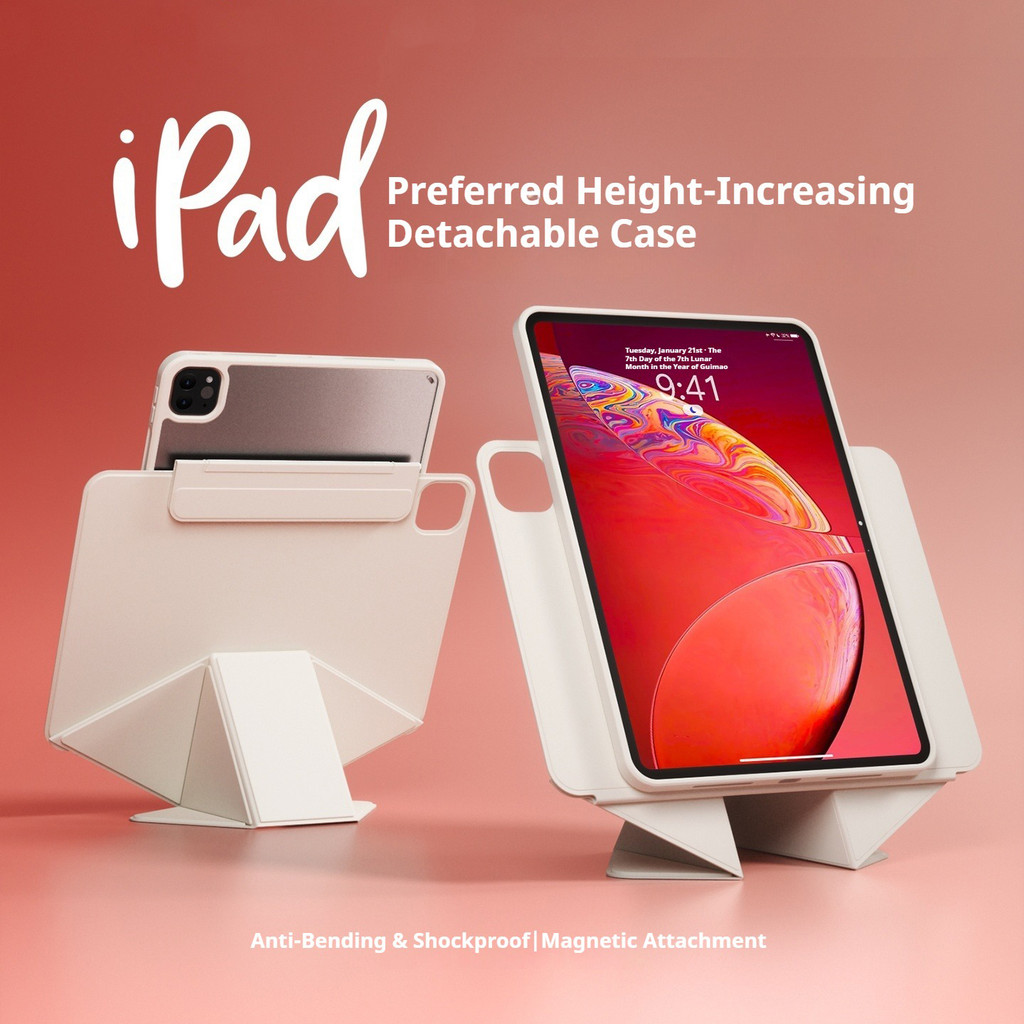 RBP for iPad 10/11th Increase Height Bracket Case, Magnetic Transparent back shell Cover iPad Pro 11