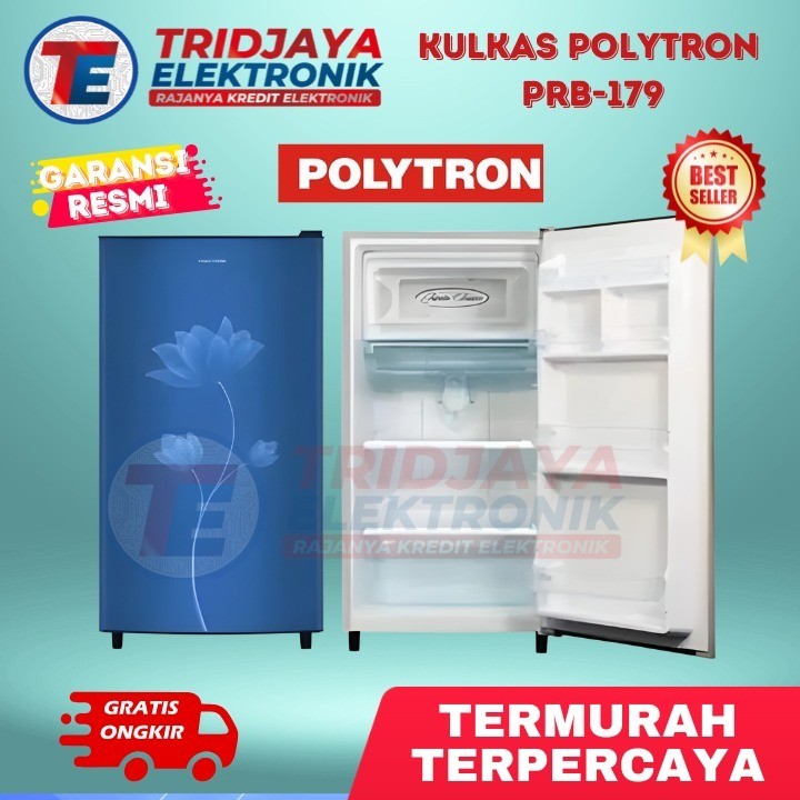 Kulkas 1 Pintu Polytron PRB-179 Motif Bunga Warna Merah Biru