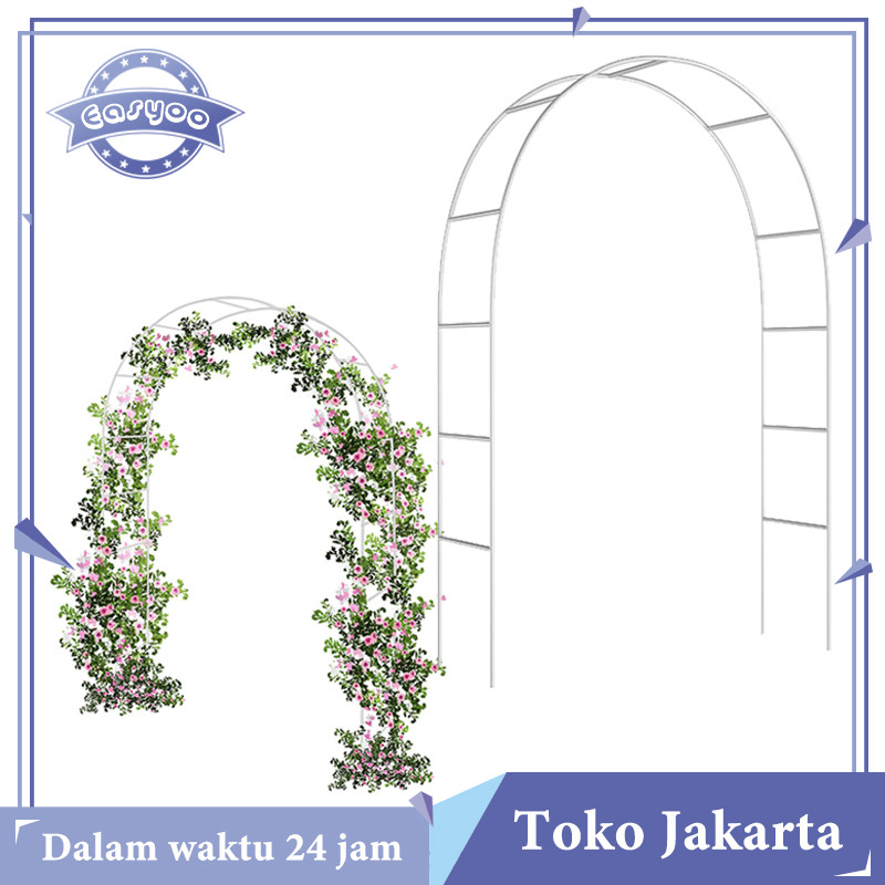 2.4m X 1.4m Besi Lengkung Dekorasi Lingkar Pergola Dekorasi 2leyer Lingkar Besi Dekorasi