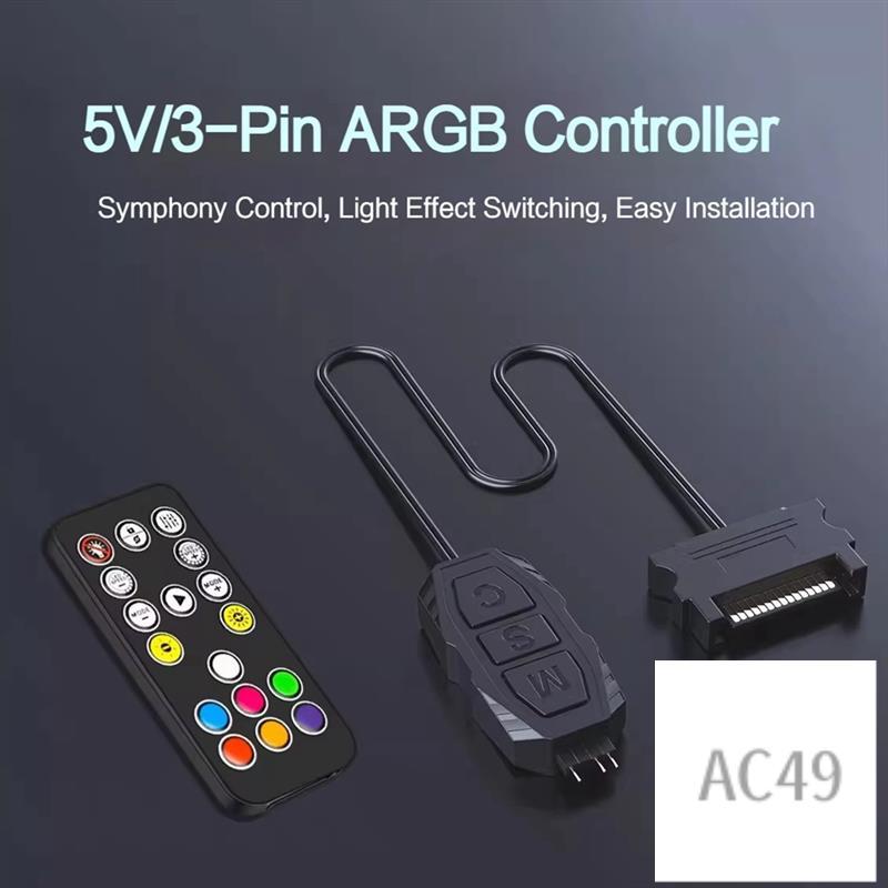 C9-ARGB Controller 5V 3Pin To SATA Power Supply RGB Controller 3PIN Hub For Computer CPU Case Fan LE
