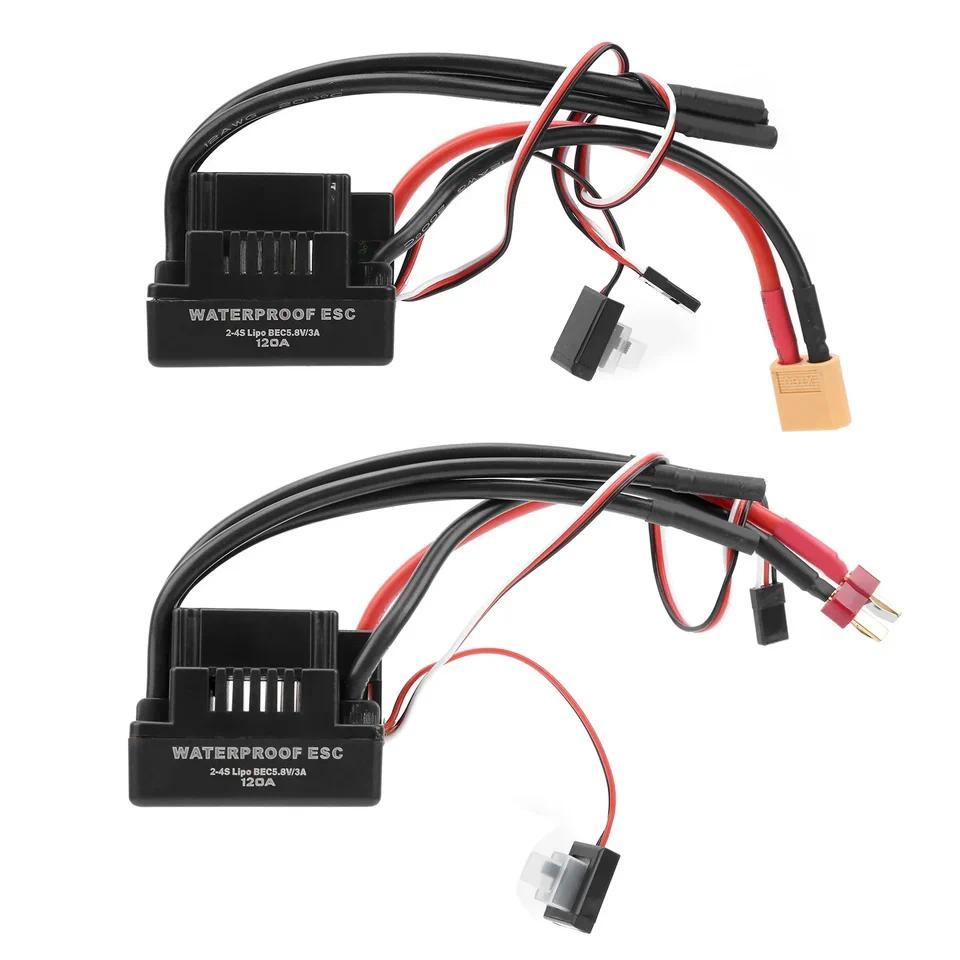 ESC Electronic Speed Controller Accessory Fit 120A Waterproof Brushless for 1/8 RC Car Brushless ESC