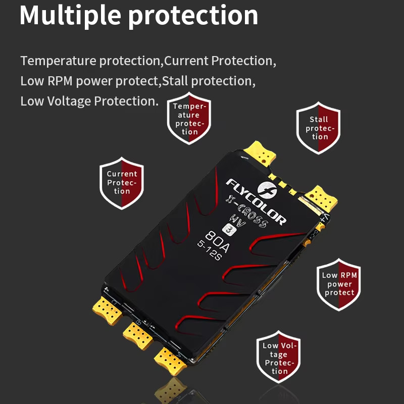 FLYCOLOR X-cross HV3 ESC through maine governor ESC BL-32 bit 5-12S 60A 80A 120A 160A