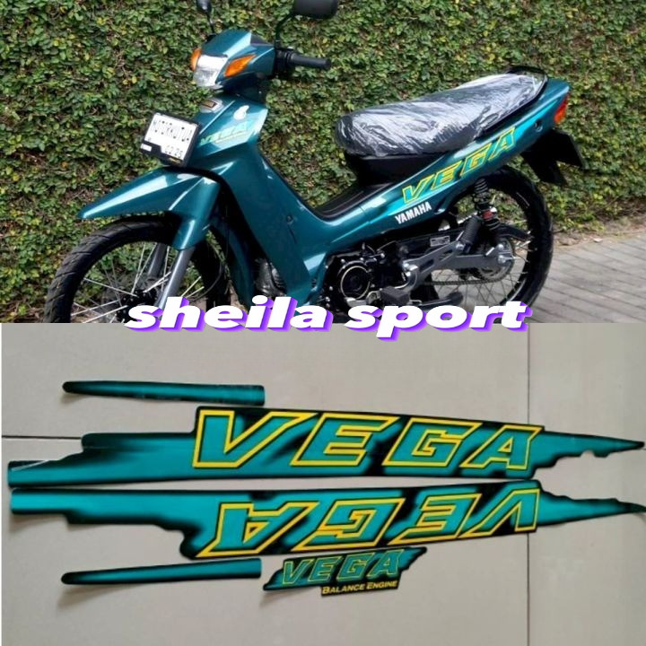 striping vega lama old stiker lis les Yamaha VEGA hijau hitam tahun 1998 1999 kualitas bagus