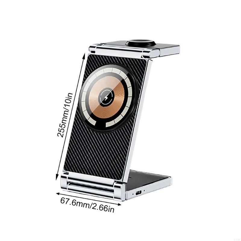 Practical 3 IN 1 Wireless Charging Dock 15W Quick Power Folding For Mobile Phone Smartwatch Travel A