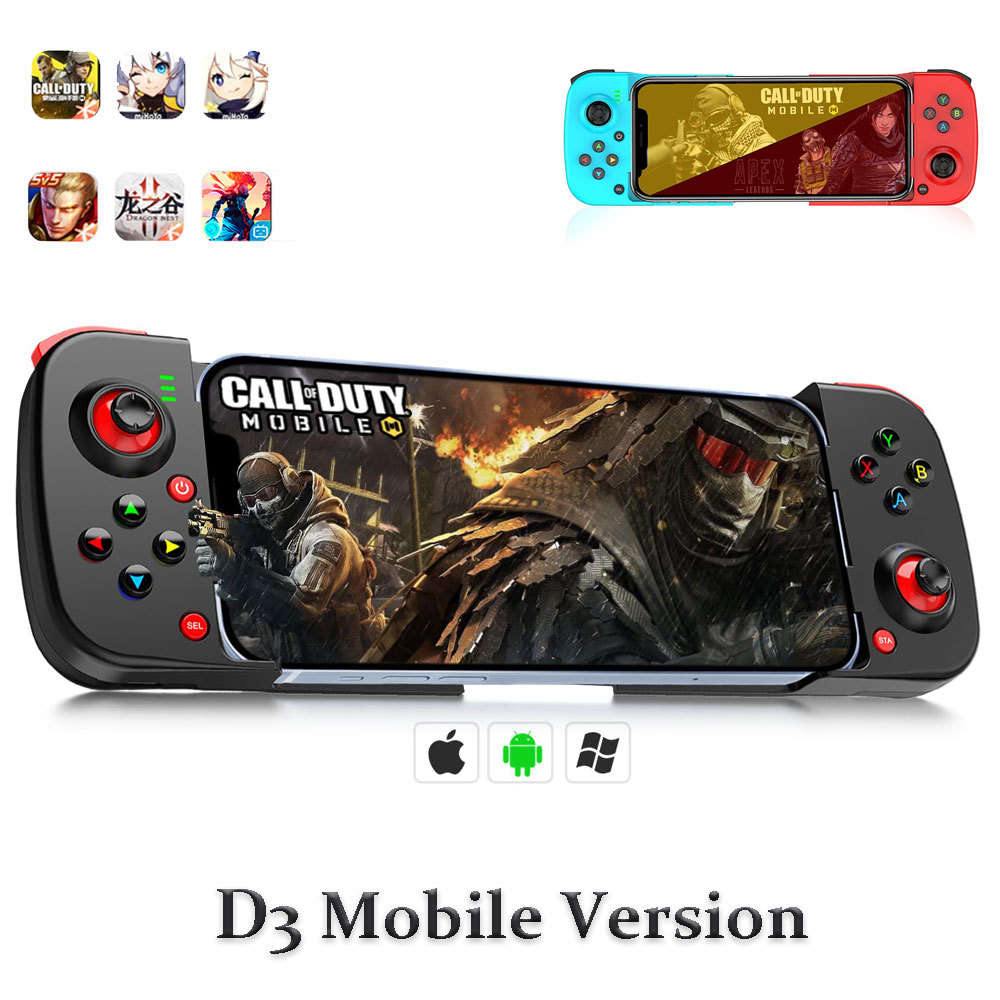 Pengontrol Game Seluler D3 BSP-D3 Gamepad Nirkabel Teleskopik untuk Android/iOS/Hongmeng, Joystick P