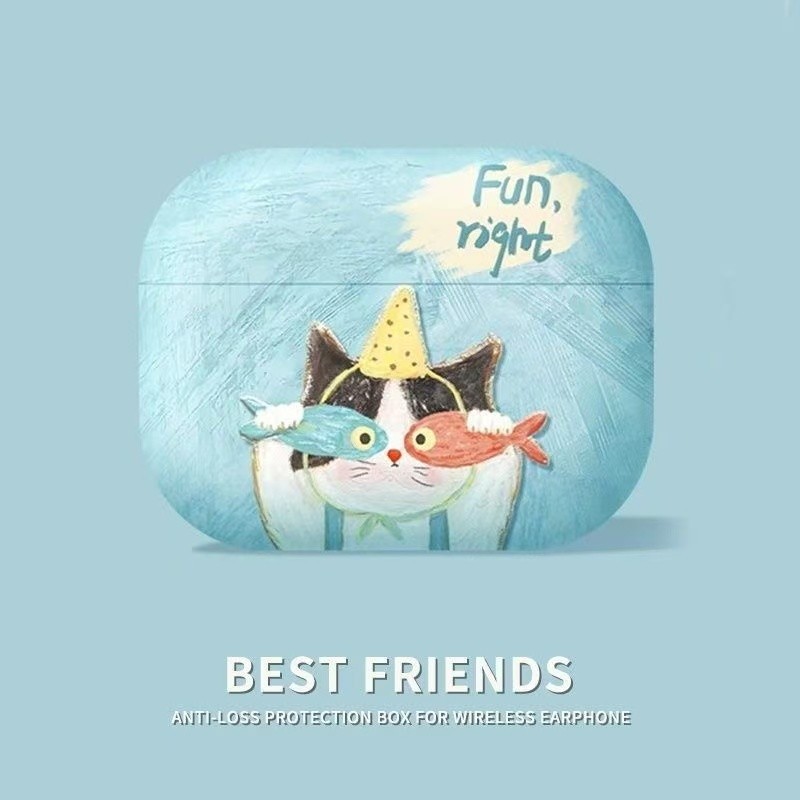 Casing Earphone Huawei FreeBuds SE 4/SE 4 ANC Motif Kreatif Ikan Kucing