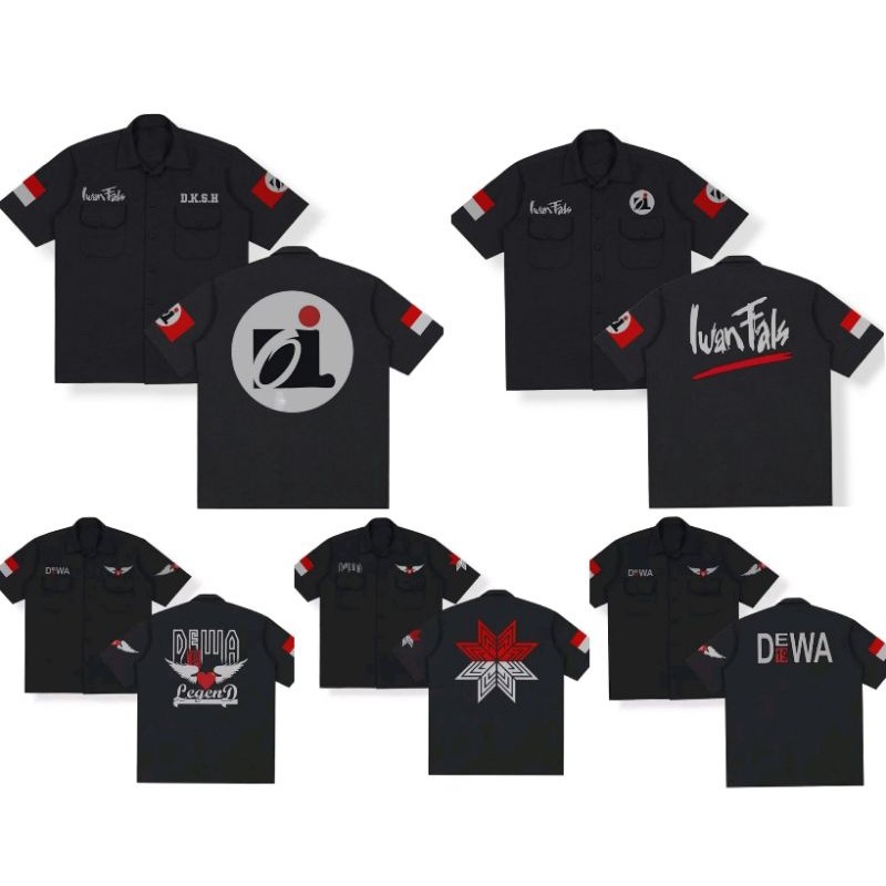 kemeja PDH BAND - IWAN FALS - FALS MANIA - OI - DEWA 19