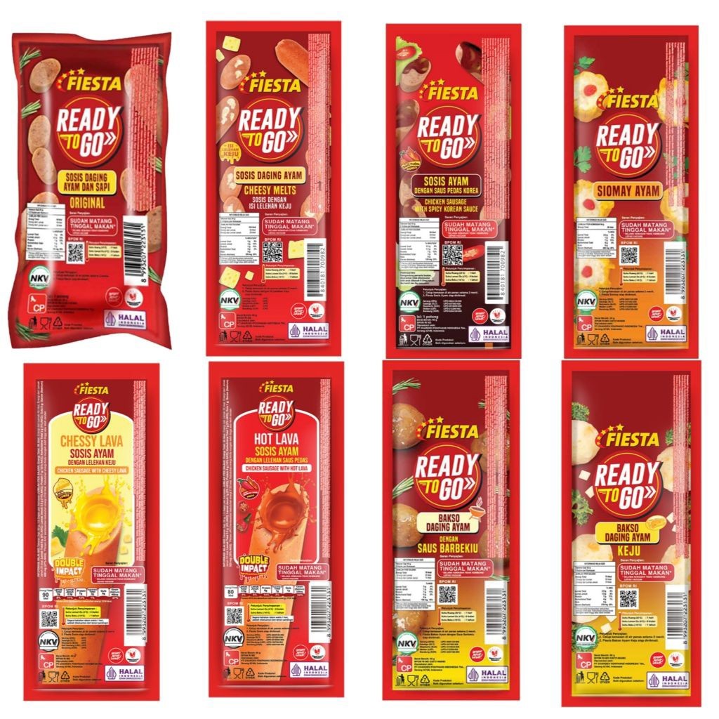 (instant saja) FIESTA Ready to Go Sosis Ayam dan Sapi Original keju bakso bbq isi - Fasyanita Online
