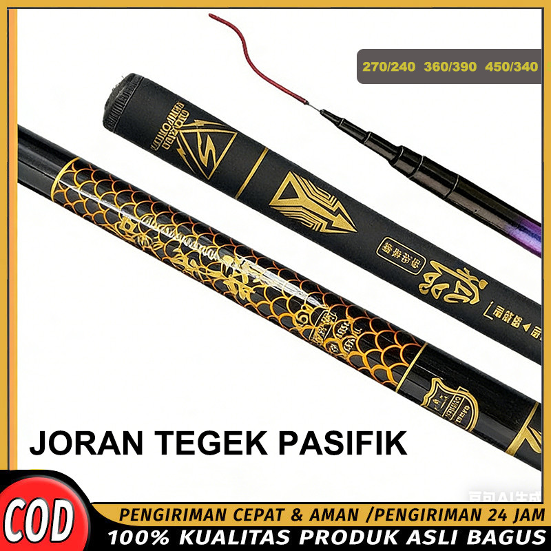 (HIUU)Joran Tegek Batik 270 360 450 540 Carbon Medium hard/Joran Pancing Portabel Teleskopik Joran P